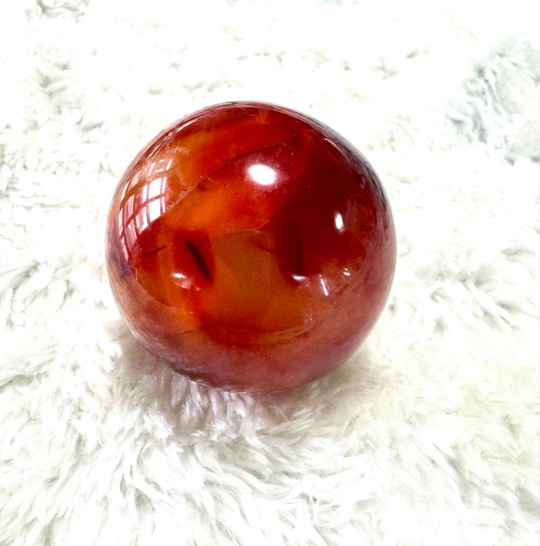 天然石　カーネリアン　球体　置物　パワーストーン　行動力　厄除け　金運　恋愛運