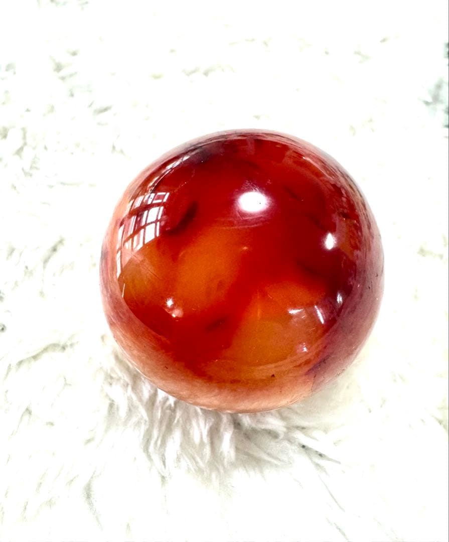 天然石　カーネリアン　球体　置物　パワーストーン　行動力　厄除け　金運　恋愛運