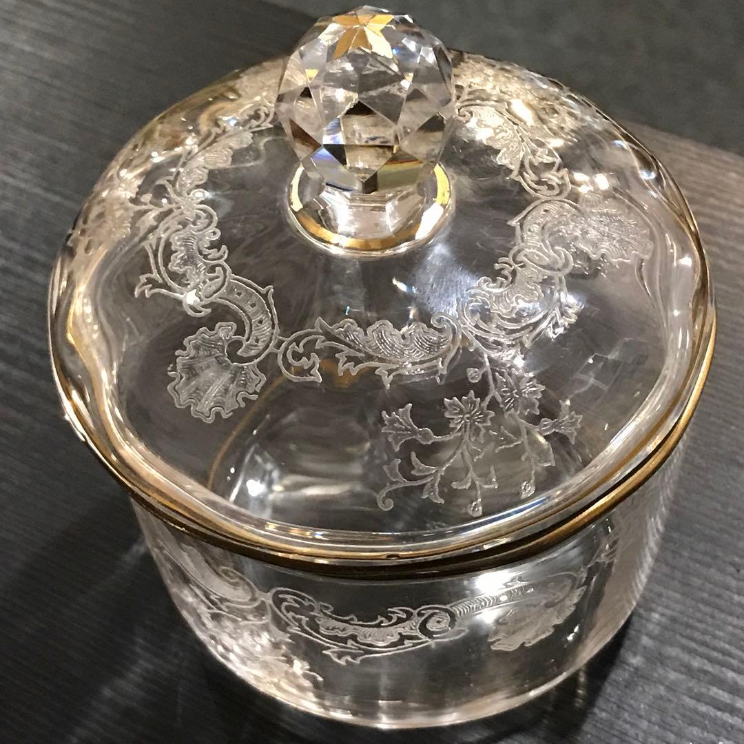 極稀少サンルイSt Louis★クレオCleoクリスタルシュガーボウル★金彩装飾