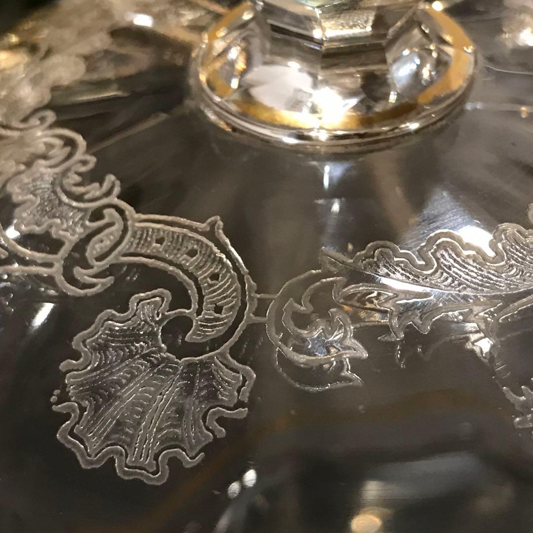 極稀少サンルイSt Louis★クレオCleoクリスタルシュガーボウル★金彩装飾