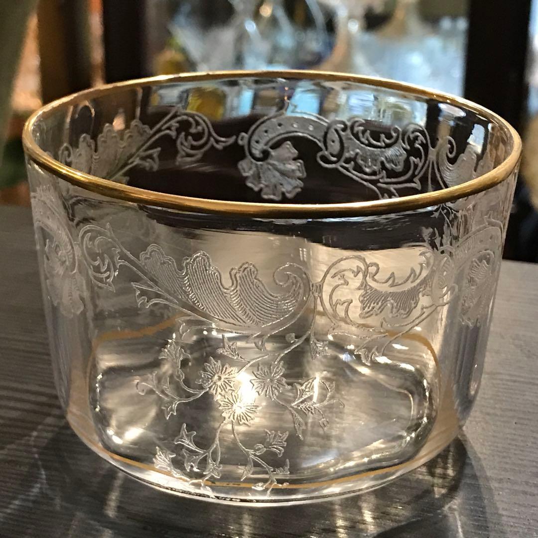 極稀少サンルイSt Louis★クレオCleoクリスタルシュガーボウル★金彩装飾