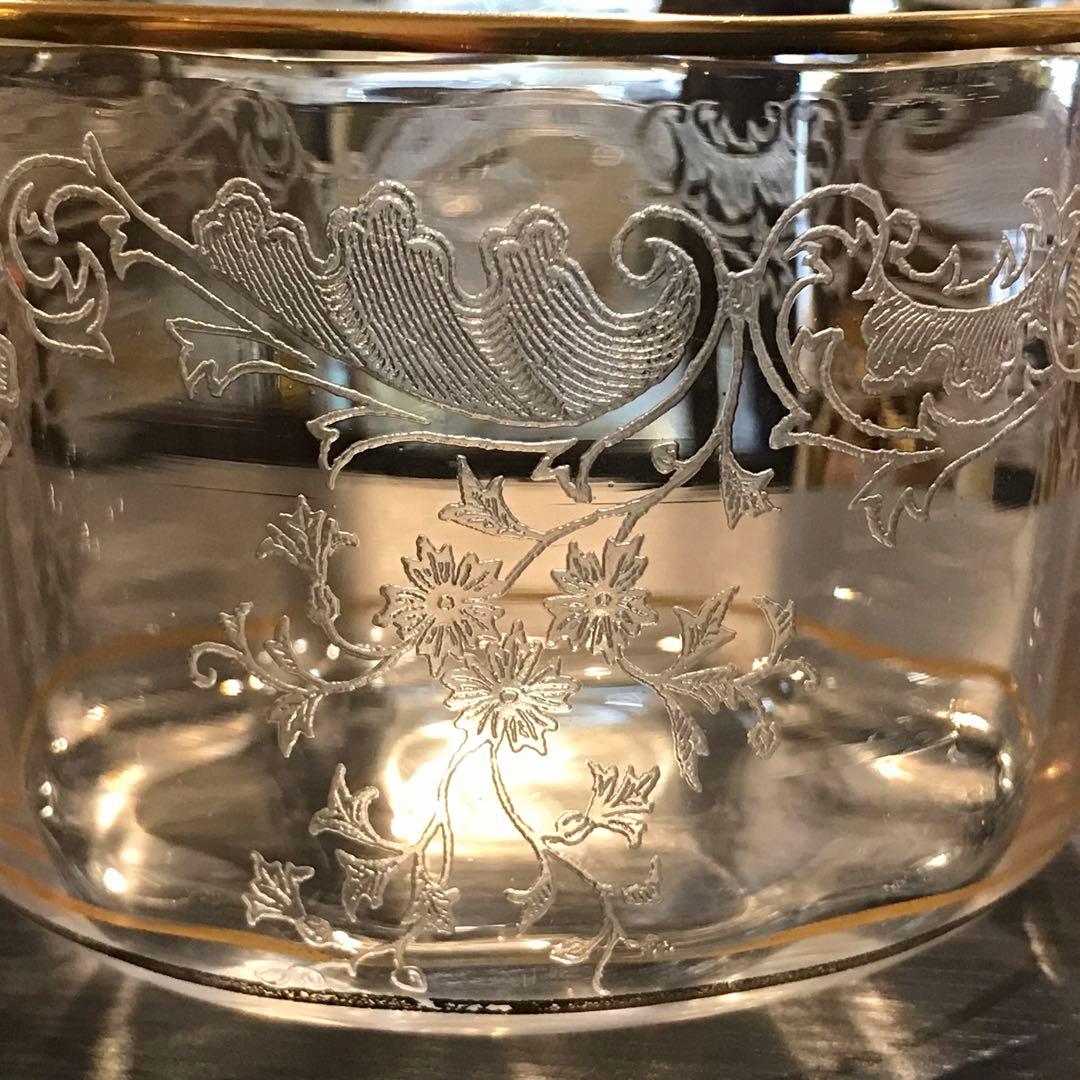 極稀少サンルイSt Louis★クレオCleoクリスタルシュガーボウル★金彩装飾