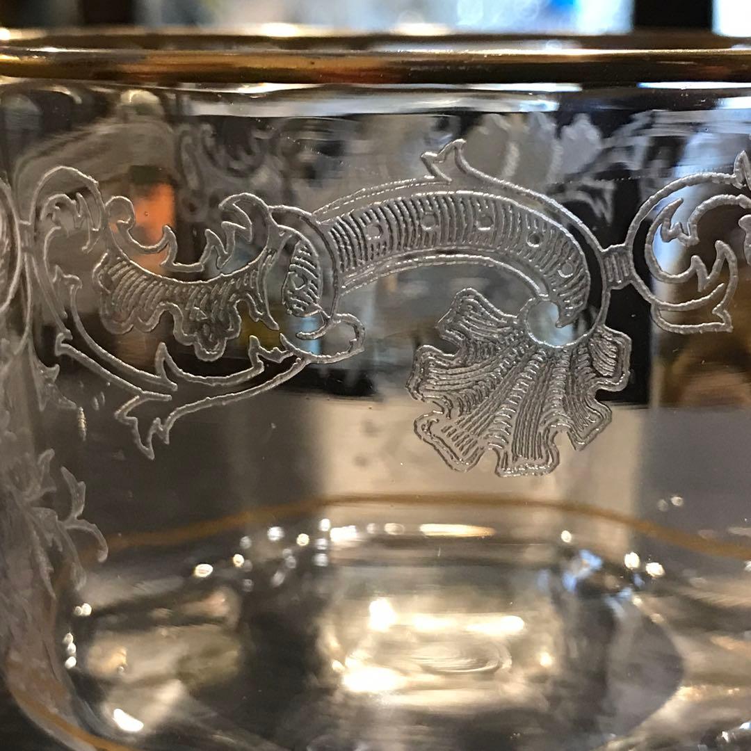 極稀少サンルイSt Louis★クレオCleoクリスタルシュガーボウル★金彩装飾