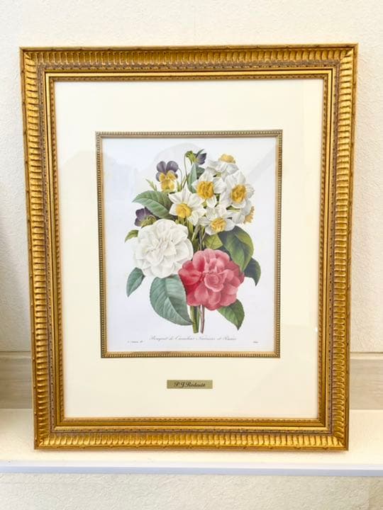 花の絵　ルドゥーテ　カメリア　ブーケ　複製画 ルドゥーテ「カメリアの花束」大