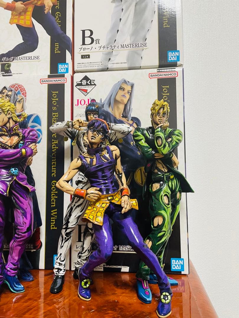 一番くじ　ジョジョの奇妙な冒険　ブチャラティ チーム二次元彩色、箱台座有