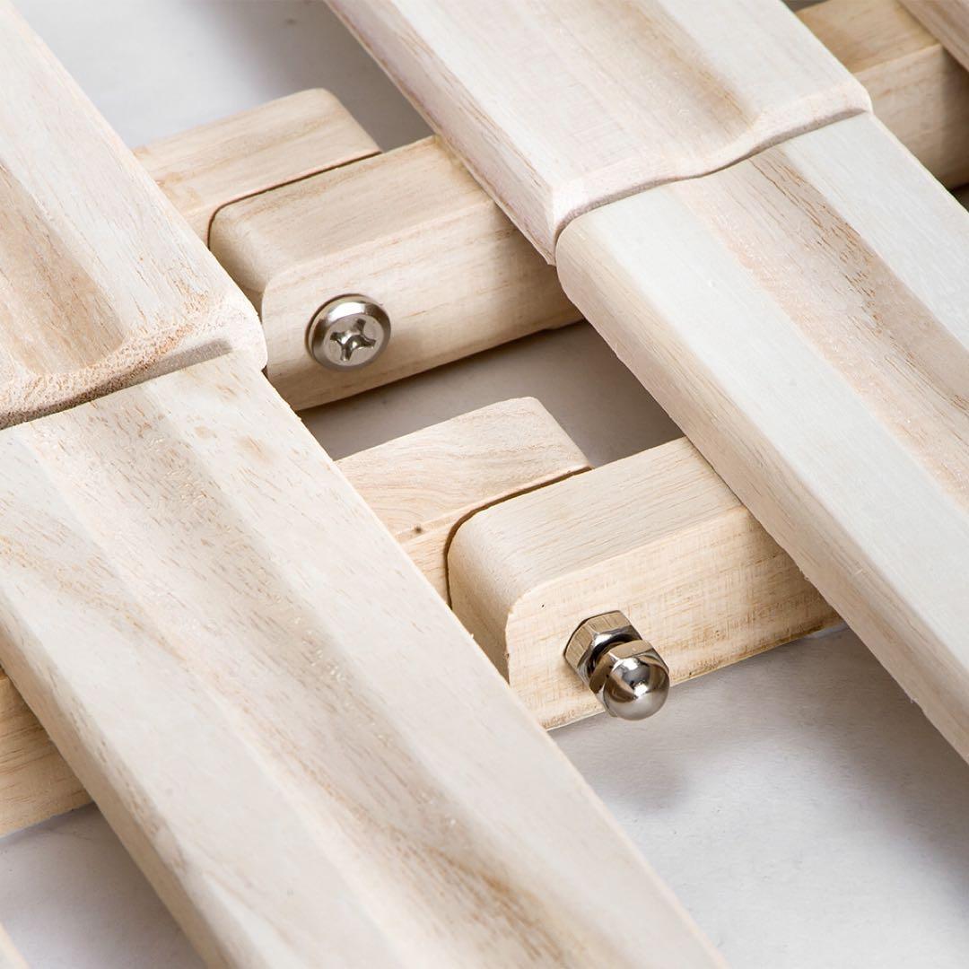 【新品】120cmゼミダブル 折りたたみすのこベッド 天然桐 二つ折りコンパクト