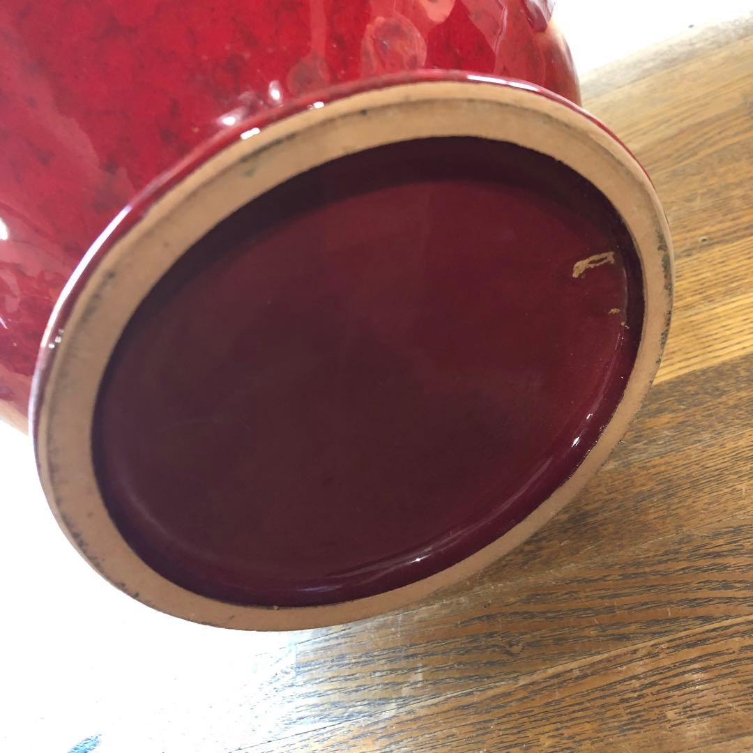 イタリア製 サルデリ イタリアンレッド 花器 陶器製 フラワーベース