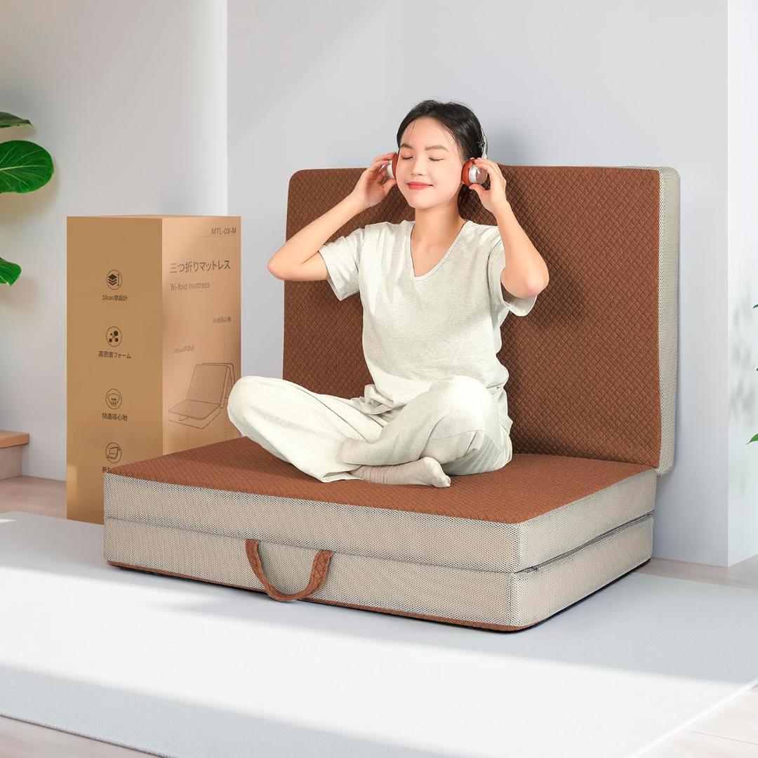 高反発 硬め190N 密度36D 折りたたみマットレス セミダブル 厚さ10cm