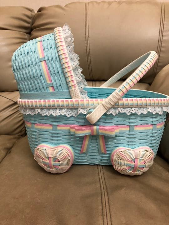 ロロ様　オーダーベビーカー、リボンカゴ完成品