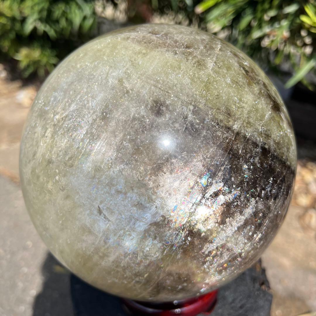 ✳️超極大【幸運の石】✨☆美煌レインボー☆レインボー シトリン 丸玉 天然石 置物