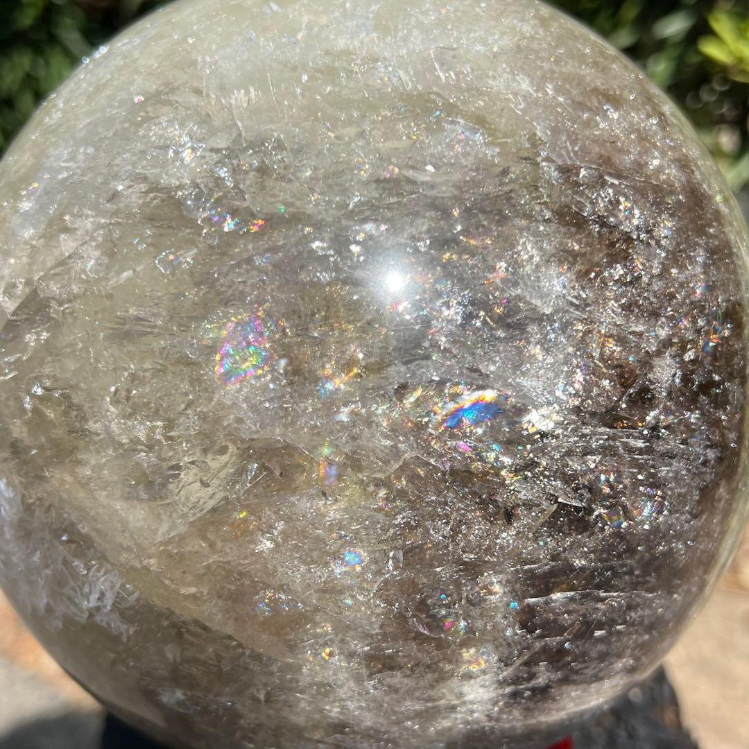 ✳️超極大【幸運の石】✨☆美煌レインボー☆レインボー シトリン 丸玉 天然石 置物