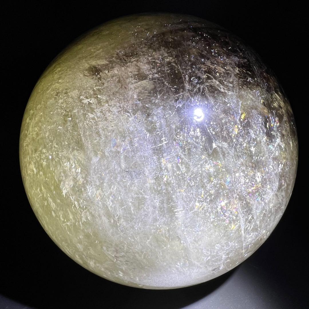 ✳️超極大【幸運の石】✨☆美煌レインボー☆レインボー シトリン 丸玉 天然石 置物