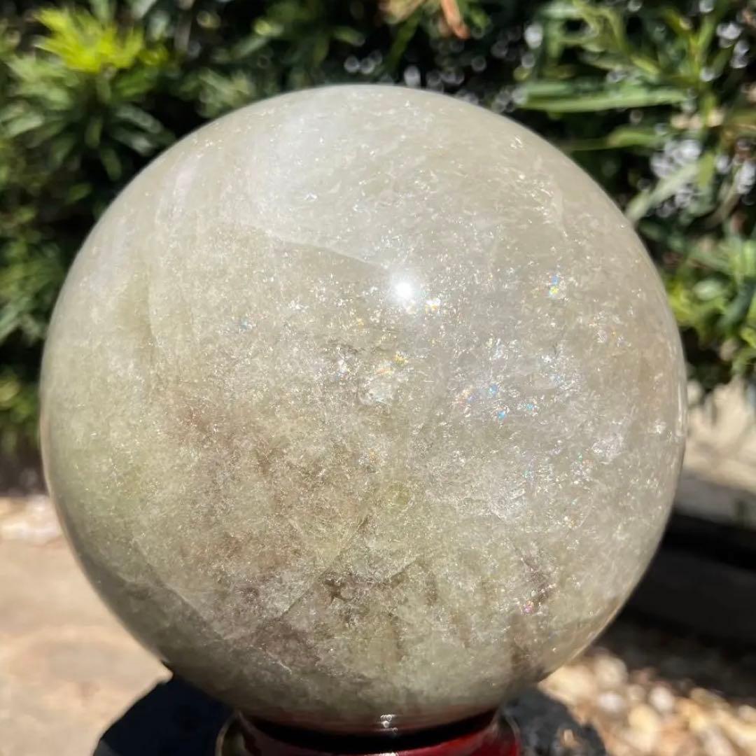 ✳️超極大【幸運の石】✨☆美煌レインボー☆レインボー シトリン 丸玉 天然石 置物