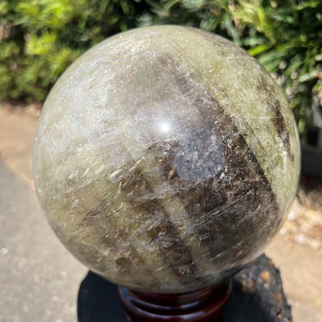 ✳️超極大【幸運の石】✨☆美煌レインボー☆レインボー シトリン 丸玉 天然石 置物