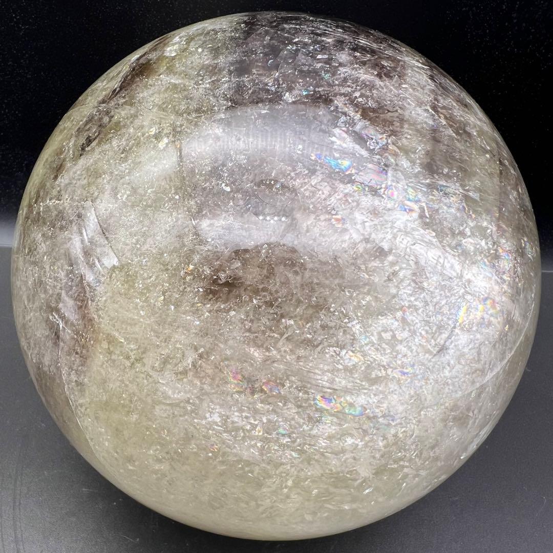 ✳️超極大【幸運の石】✨☆美煌レインボー☆レインボー シトリン 丸玉 天然石 置物