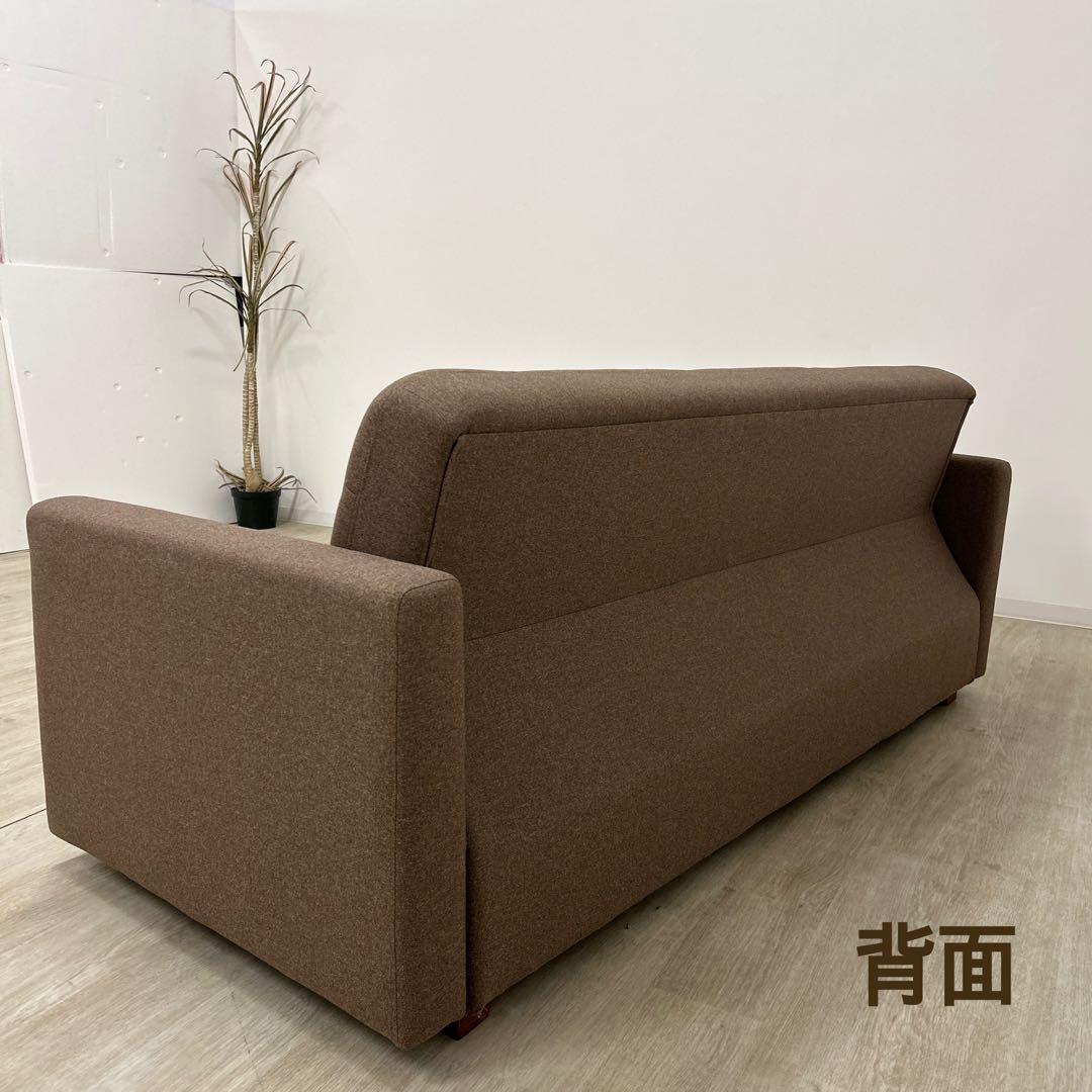 九州限定☆ソファベッド 収納庫付 ソファ シングルベッド ブラウン 開梱設定配送