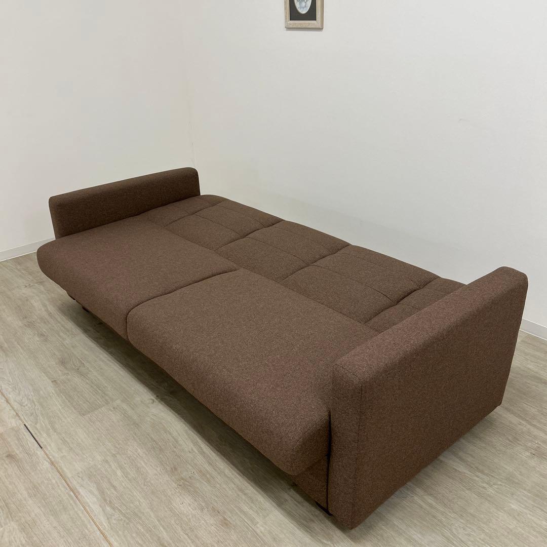 九州限定☆ソファベッド 収納庫付 ソファ シングルベッド ブラウン 開梱設定配送