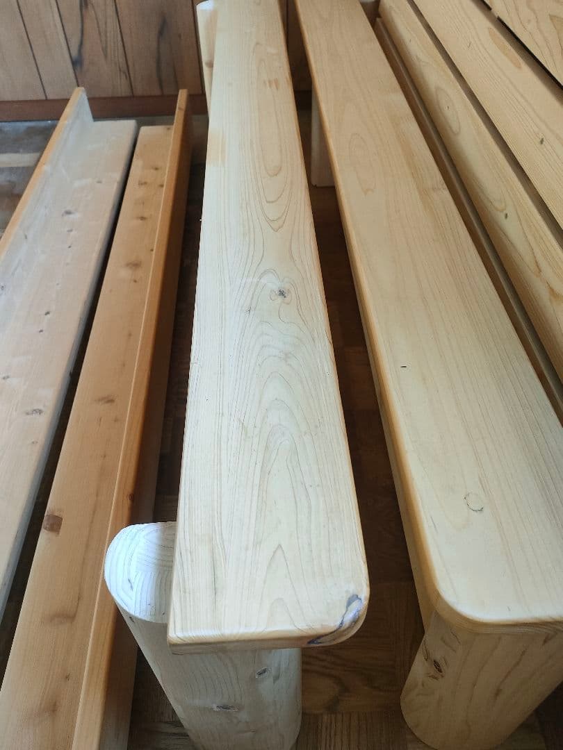 【引取：兵庫県西宮市】ひのき100％でがっしりした木製すのこベッド セミダブル