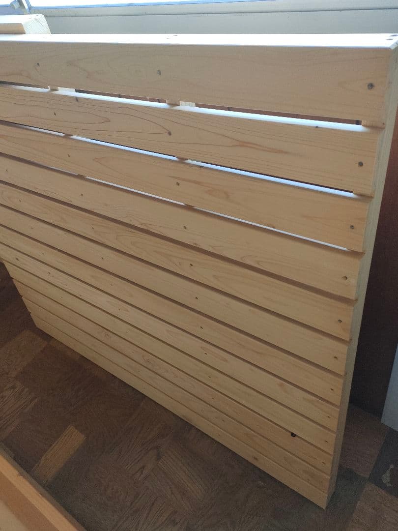 【引取：兵庫県西宮市】ひのき100％でがっしりした木製すのこベッド セミダブル