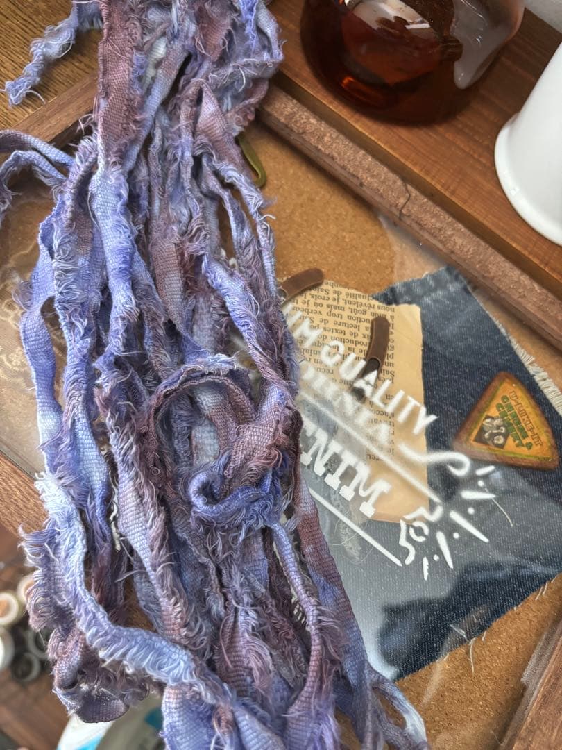 NO.14生地耳 裂き布ブルーベリー系