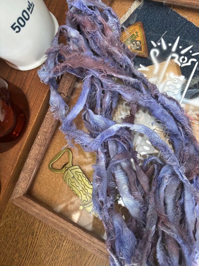 NO.14生地耳 裂き布ブルーベリー系