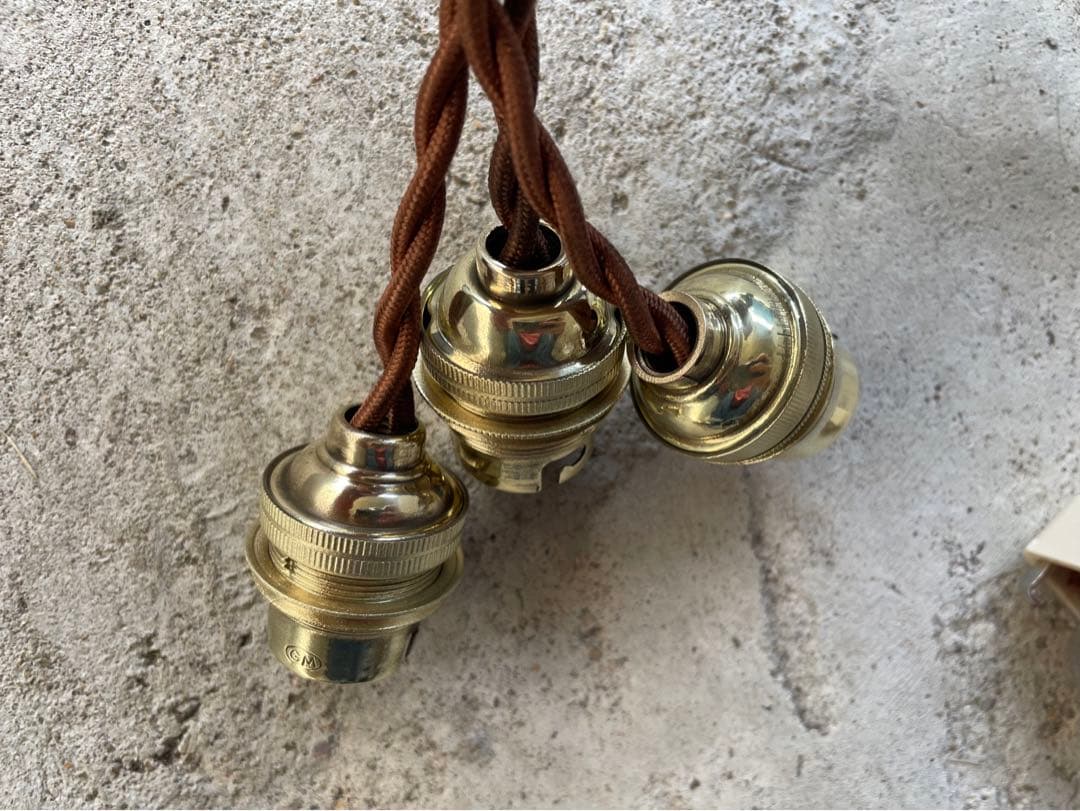 最安値！c-26. 送料無料！フランスアンティーク 3個セット ソケット ランプ