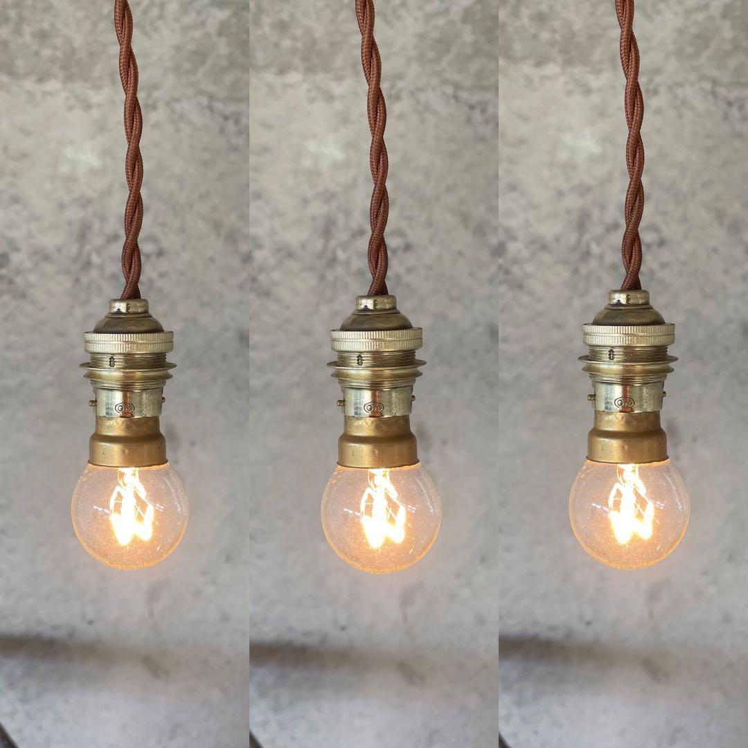 最安値！c-26. 送料無料！フランスアンティーク 3個セット ソケット ランプ