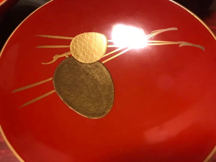 松竹梅 蒔絵 盃台 セット 在銘