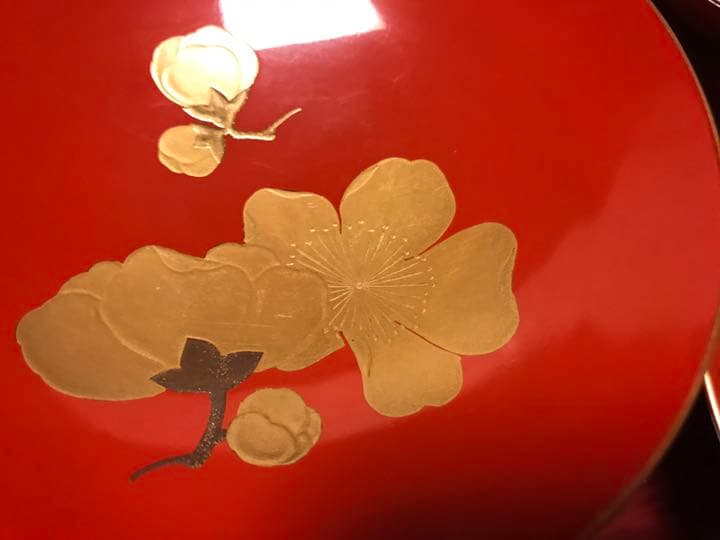 松竹梅 蒔絵 盃台 セット 在銘