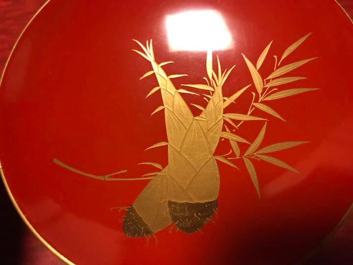 松竹梅 蒔絵 盃台 セット 在銘