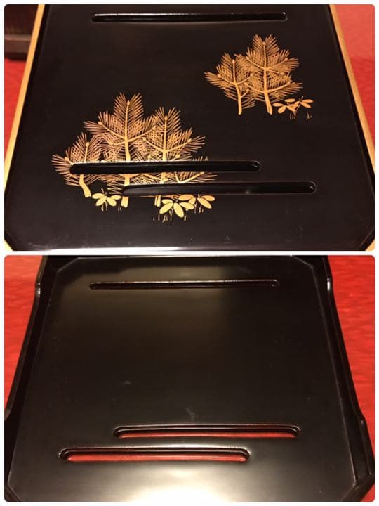 松竹梅 蒔絵 盃台 セット 在銘