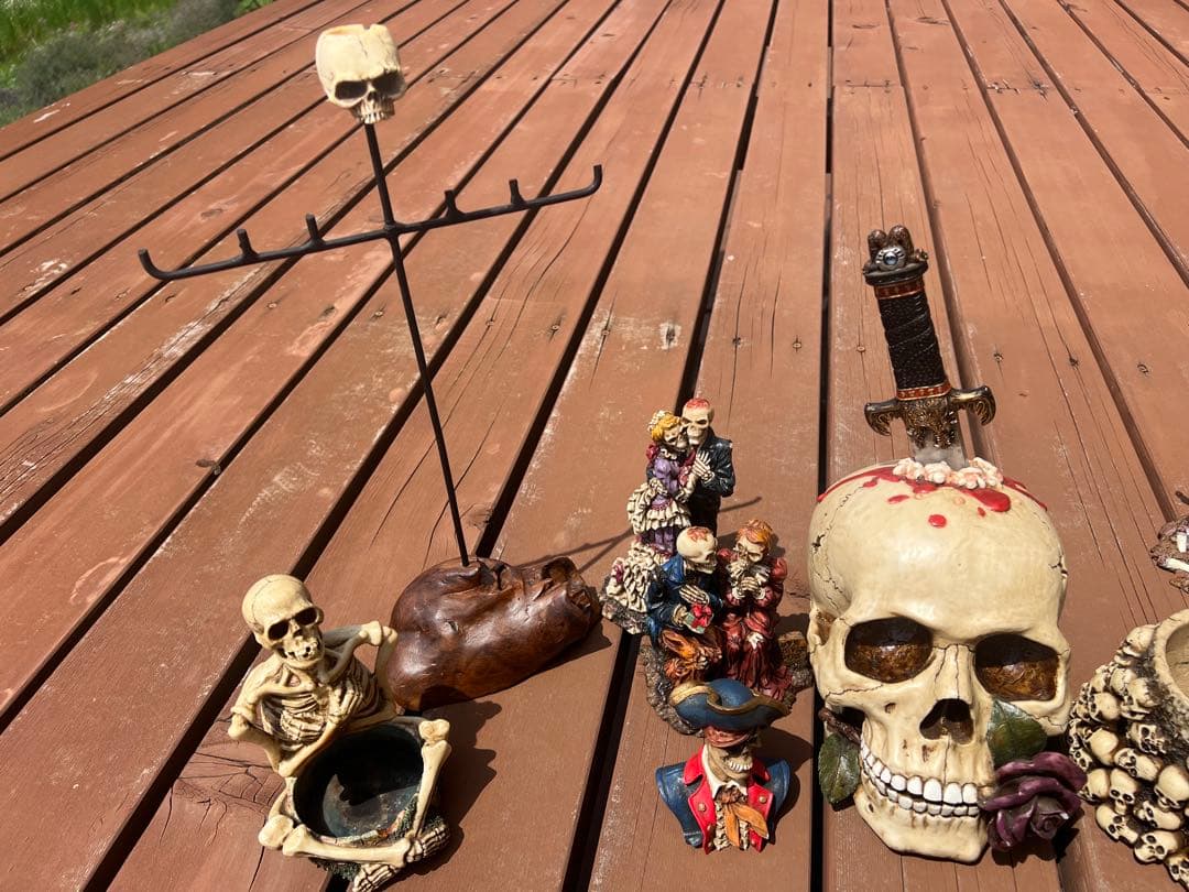 ドクロの置物セット 髑髏 スカル 小物入れ 小物置き 灰皿 インテリア オブジェ