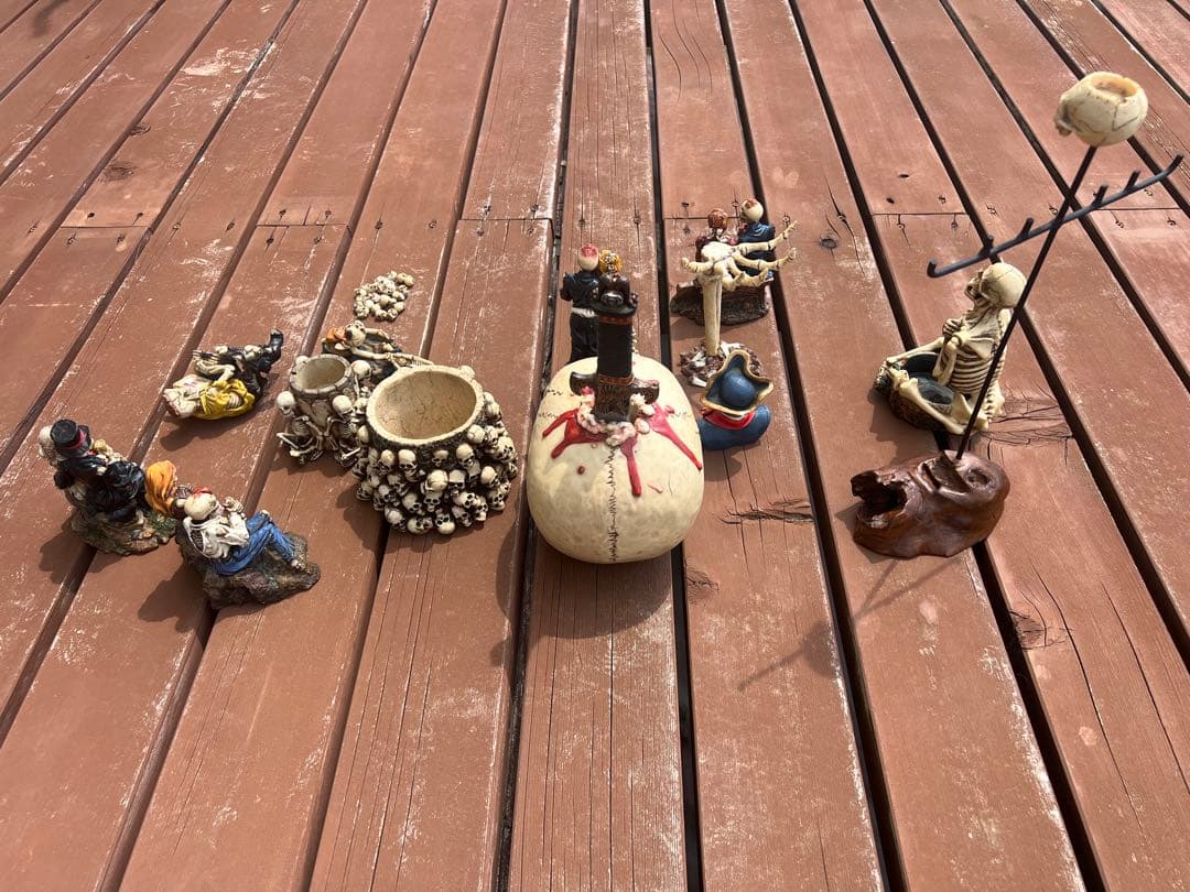 ドクロの置物セット 髑髏 スカル 小物入れ 小物置き 灰皿 インテリア オブジェ