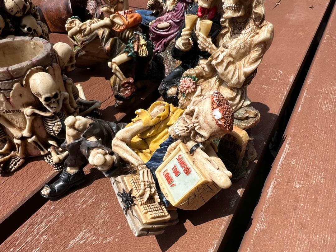 ドクロの置物セット 髑髏 スカル 小物入れ 小物置き 灰皿 インテリア オブジェ