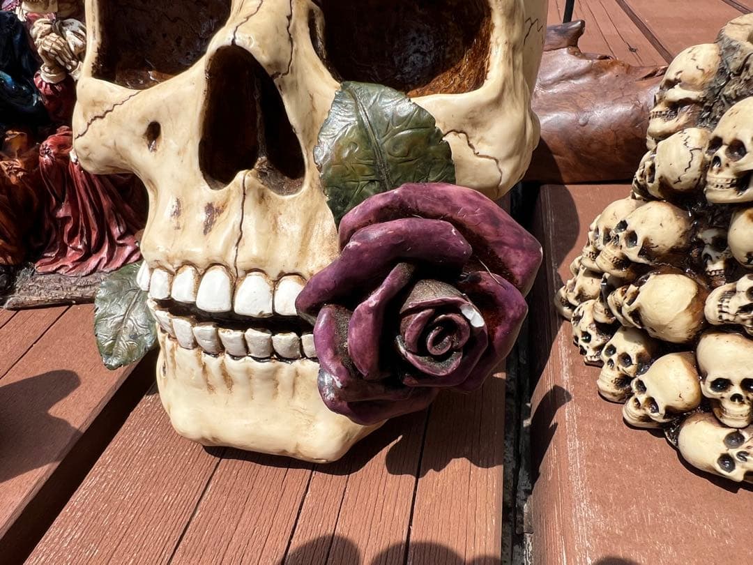 ドクロの置物セット 髑髏 スカル 小物入れ 小物置き 灰皿 インテリア オブジェ