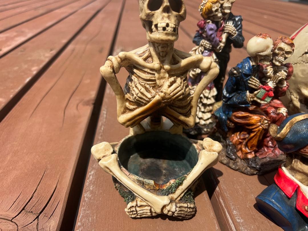 ドクロの置物セット 髑髏 スカル 小物入れ 小物置き 灰皿 インテリア オブジェ