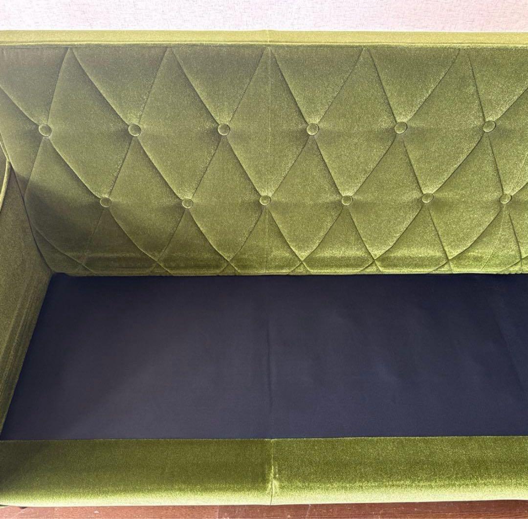 カリモク60 ロビーチェア　3シーター　モケットグリーン