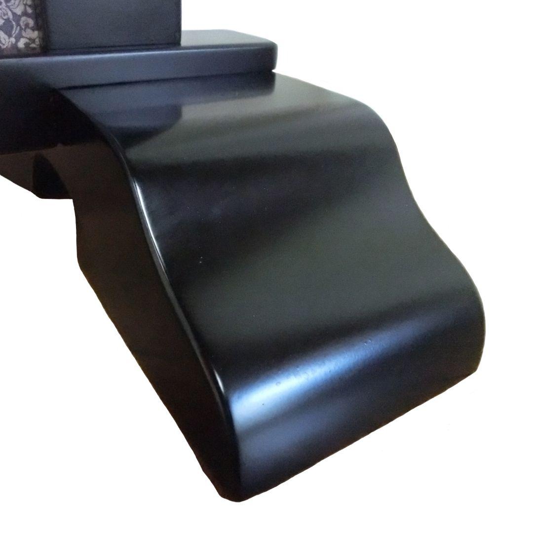 衝立　伝統和風衝立襖画　手描き山水画御所車　ブラックフレーム　訳アリ特価