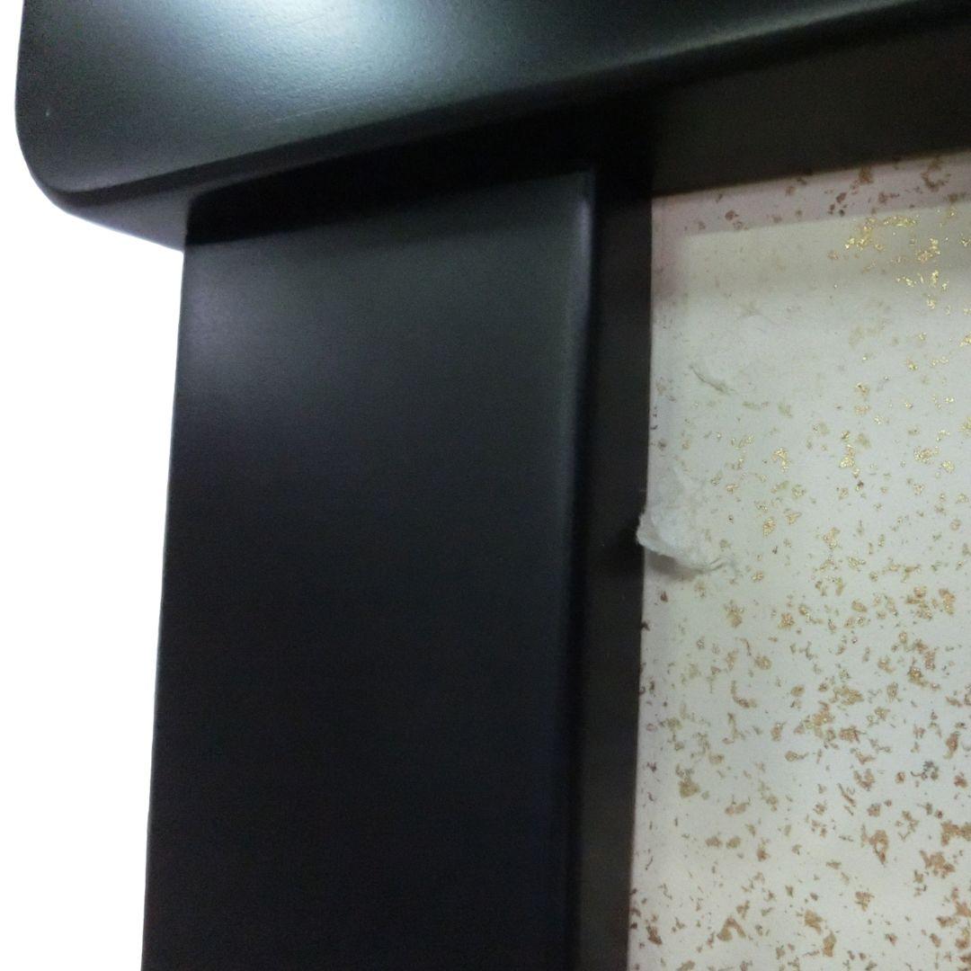 衝立　伝統和風衝立襖画　手描き山水画御所車　ブラックフレーム　訳アリ特価