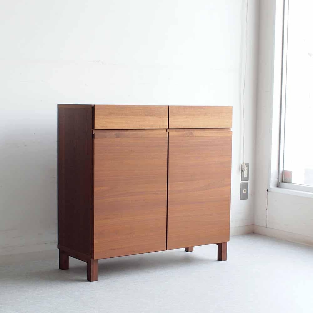 ウォールナット材 キャビネット 90cm モダン ZR24429