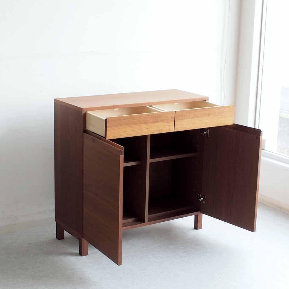 ウォールナット材 キャビネット 90cm モダン ZR24429