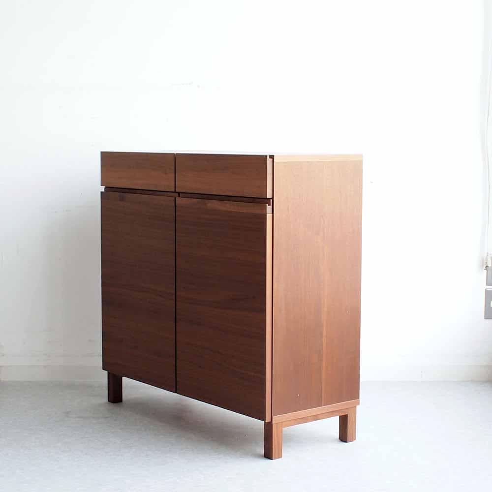 ウォールナット材 キャビネット 90cm モダン ZR24429