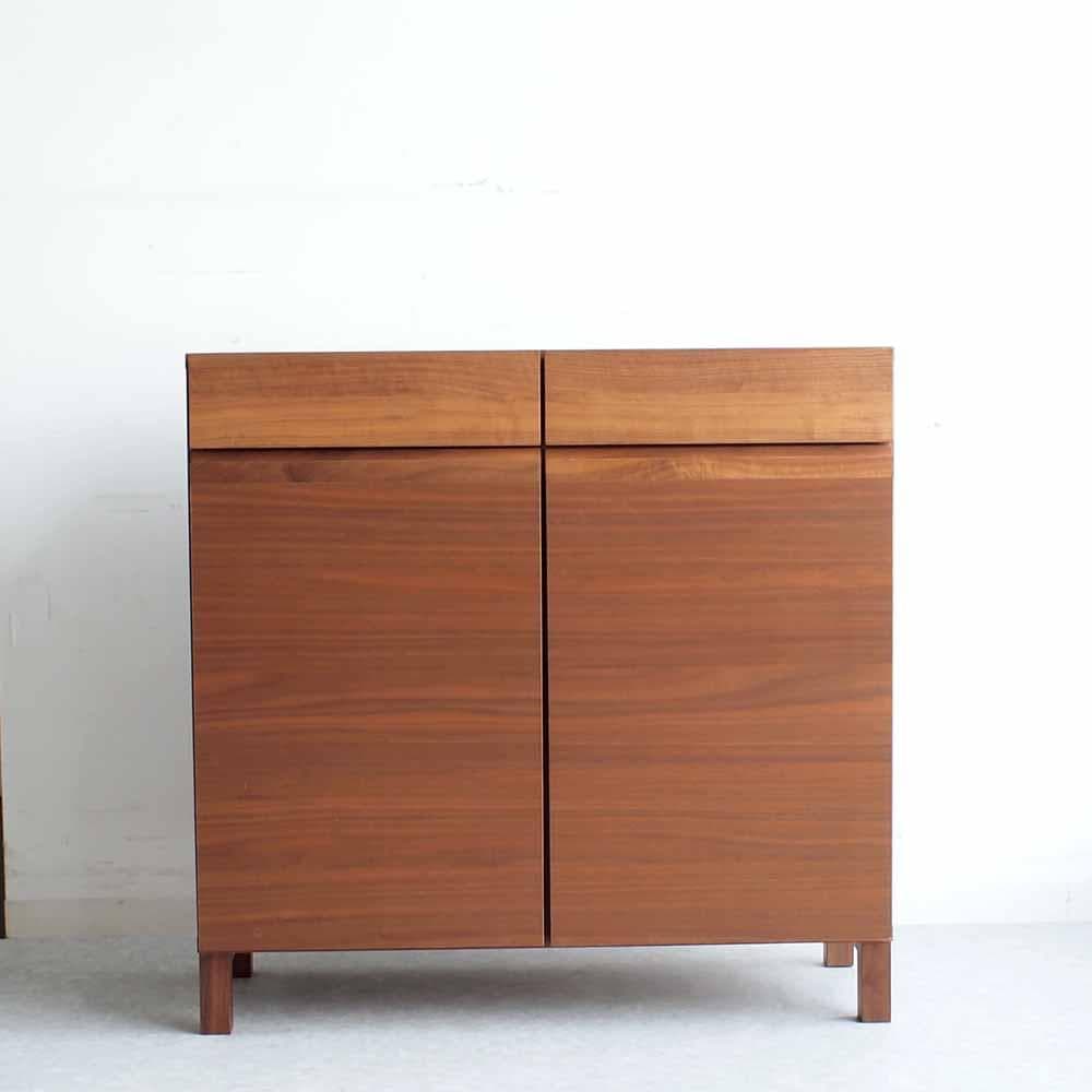 ウォールナット材 キャビネット 90cm モダン ZR24429