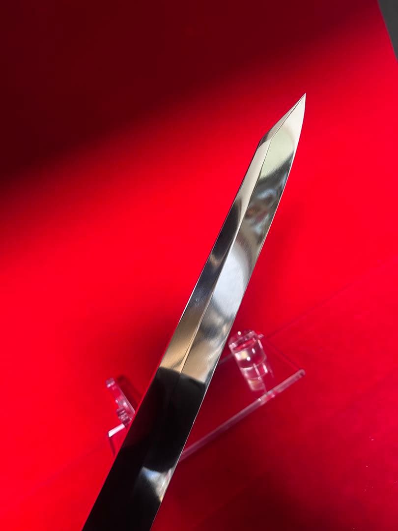 01561 包丁　剣型切付　尺　鬼反り　鏡面仕上げ　切味抜群　箱付　未使用品