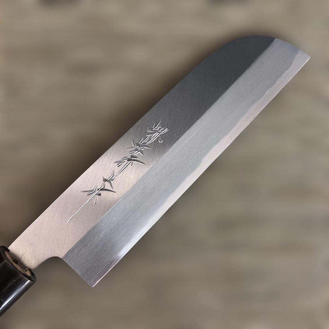 【新品未使用】堺孝行　和包丁本霞研シリーズ 鎌形薄刃180ｍｍ