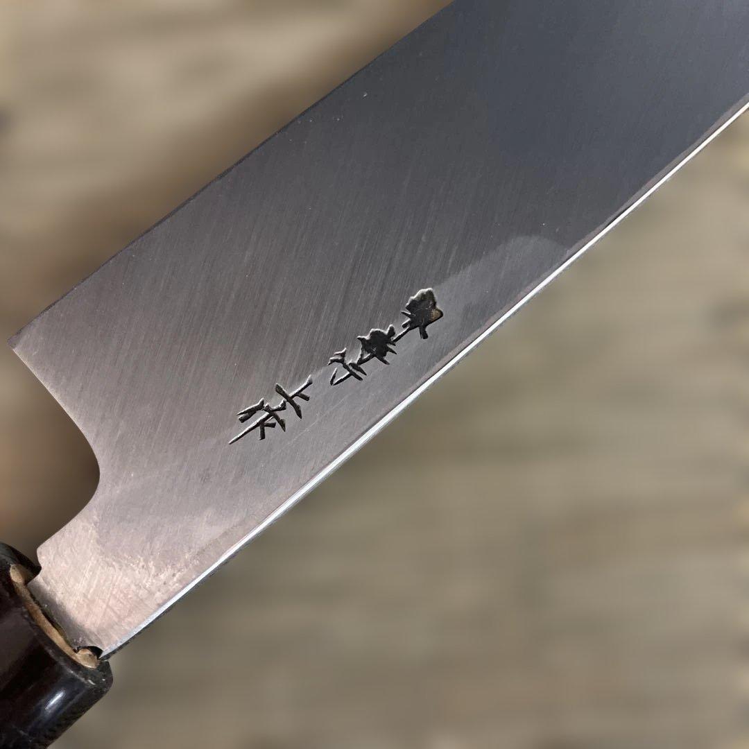 【新品未使用】堺孝行　和包丁本霞研シリーズ 鎌形薄刃180ｍｍ