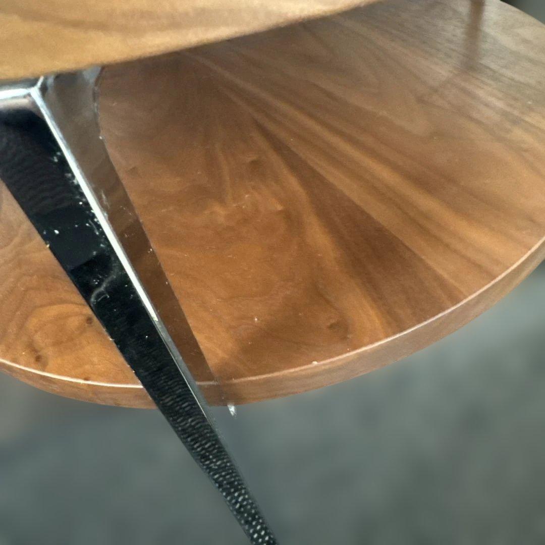 カッシーナイクスシー　ウォールナット円形サイドテーブル