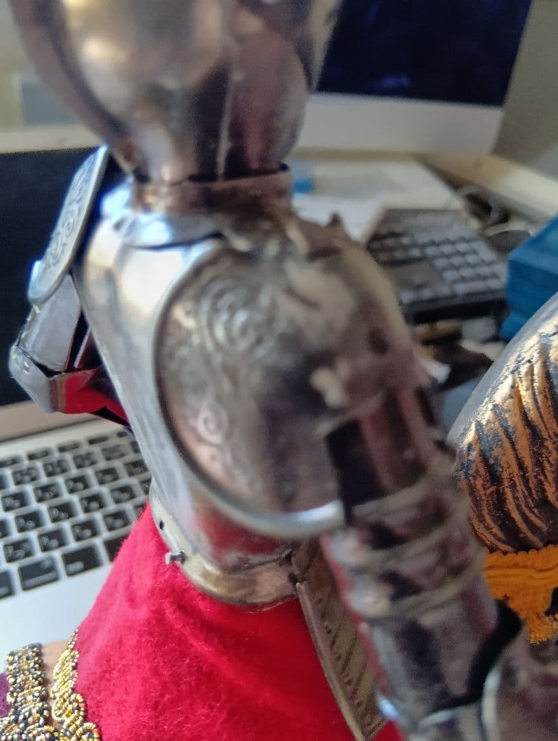 【岡部】ドン・キホーテとロシナンテの金属+木工？製置物