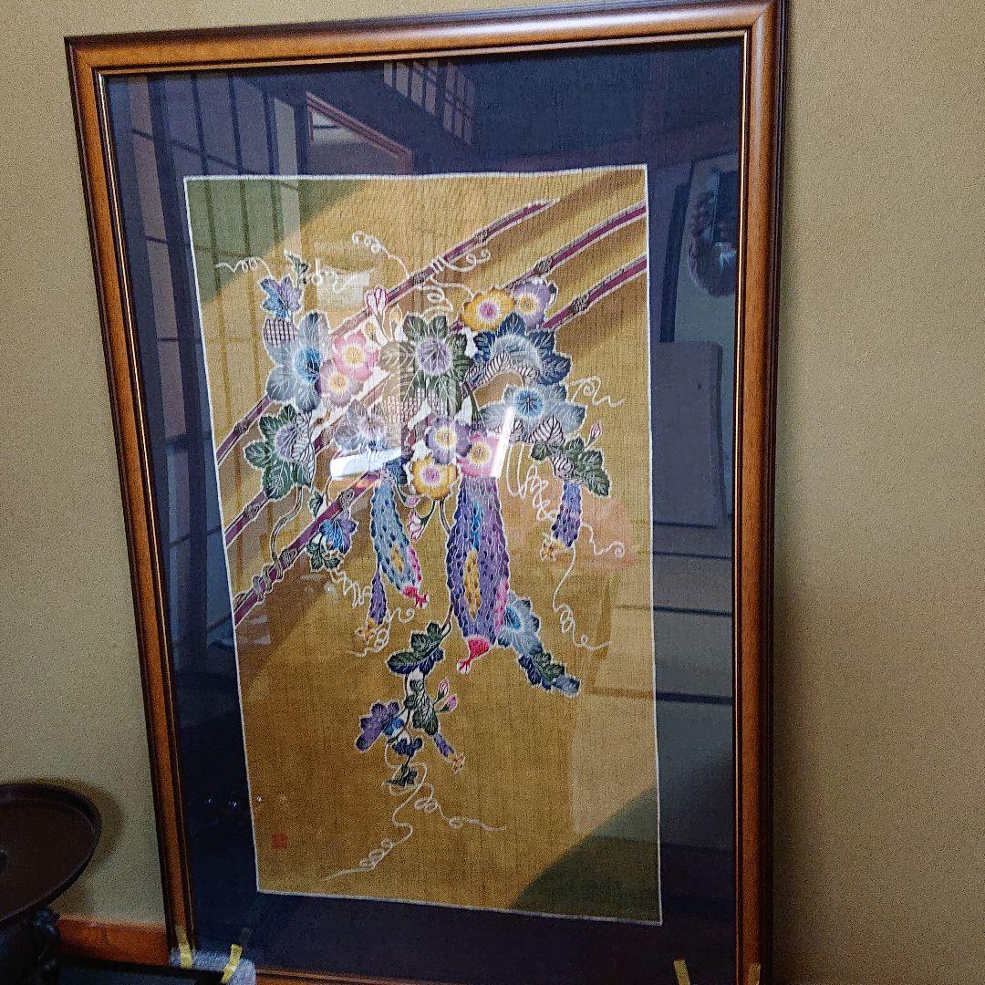 沖縄 知念先生 ゴーヤ麻布絵画