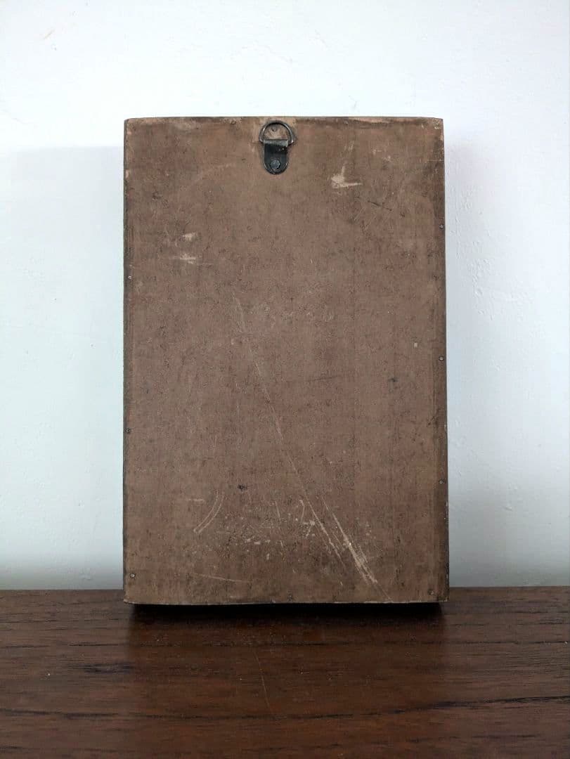 【　インド　ヴィンテージ　ミラー　】鏡　アンティーク　レリーフ　木製　壁掛　木彫